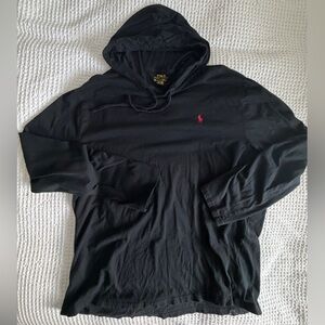 Ralph Lauren Black Hoodie with Red Embroidery